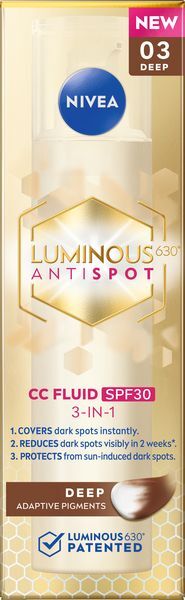 Nivea CC cream Cellular Luminous630 SPF 30 40 ml Medium veido apsauga