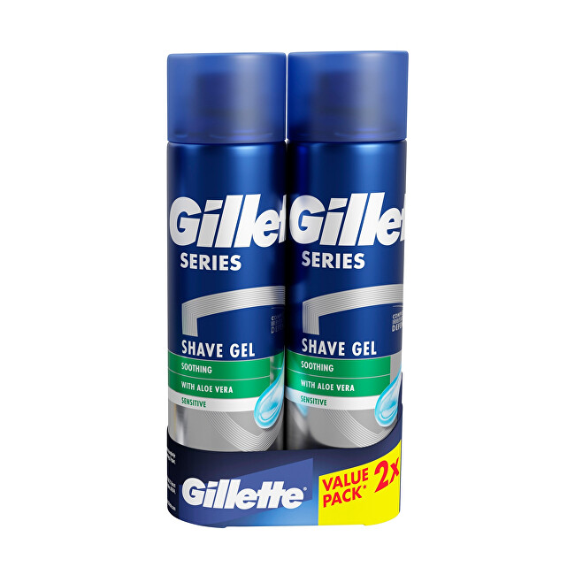 Gillette Gift set of shaving gels for sensitive skin 2 x 200 ml 200ml Vyrams Gillette Gift set of shaving gels for sensitive skin 2 x 200 ml 200ml Vyrams