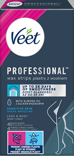 Veet Cold wax strips for sensitive skin Professional 40 pcs Moterims