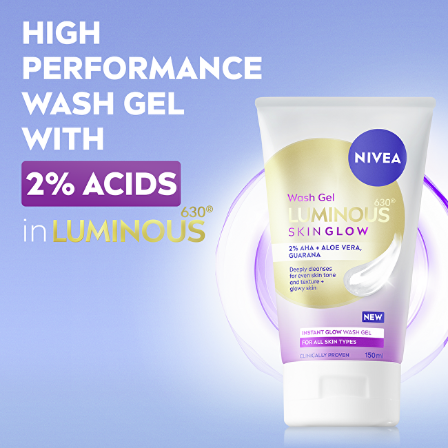 Nivea Luminous Skin Glow Wash Gel 150 ml 150ml makiažo valiklis
