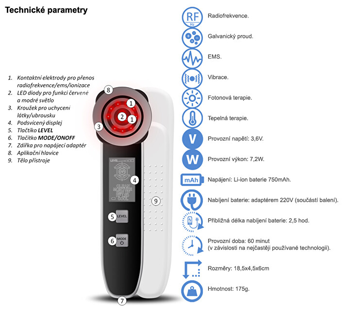 BeautyRelax Galvanic Skin Iron Multicare BR-1280 vietinės priežiūros priemonė