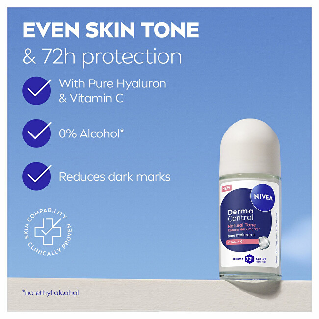 Nivea Derma Control Natural Tone Antiperspirant Roll-On (Antiperspirant) 50 ml 50ml dezodorantas