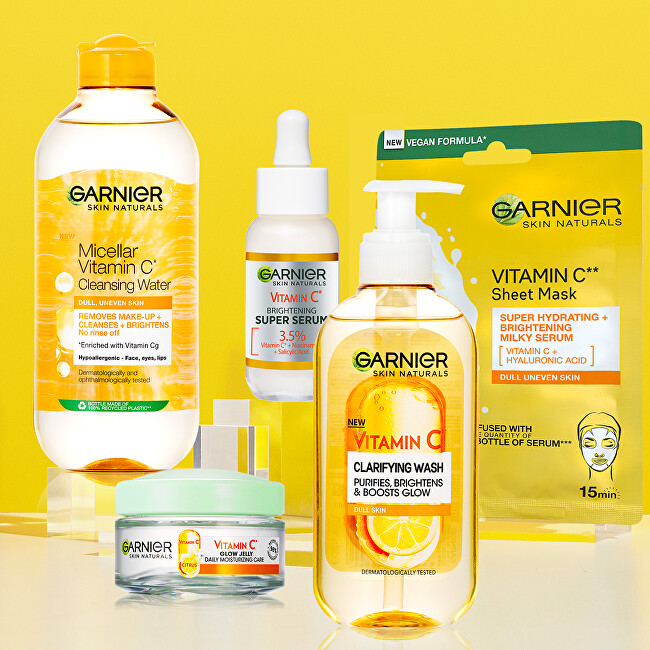 Garnier Brightening cleansing gel with vitamin C Skin Natura l s ( Clarify ing Wash) 200 ml 200ml makiažo valiklis