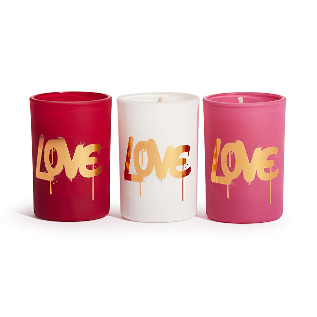 Revolution Home Set of scented candles Love Collection Love Is In The Air Mini Candle Gift Set 3 x 40 g kvepianti žvakė