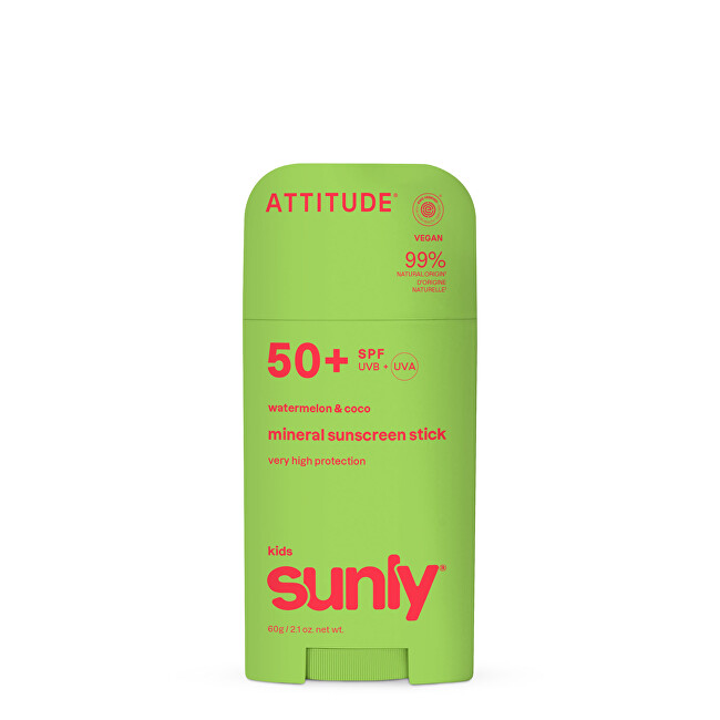 Attitude Children's mineral sunscreen SPF 50 Sunly Stick Apsauginė priemonė nuo saulės