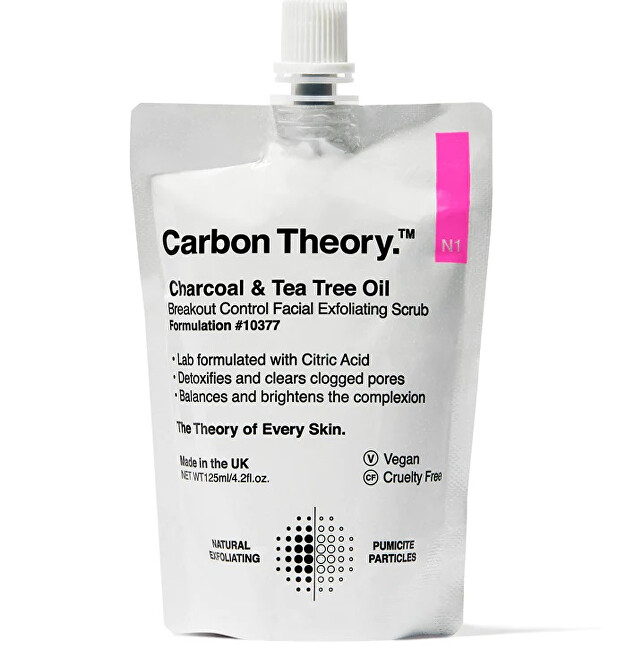 Carbon Theory Carbon Theory Charcoal & Tea Tree Oil Breakout Control Facial Exfoliating Scrub 125 ml 125ml Moterims