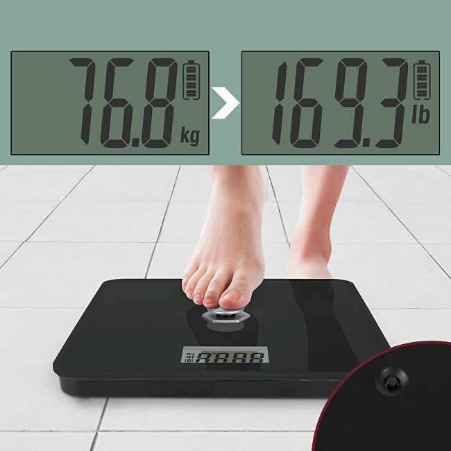 ProfiCare Ecological kinetic personal scale black (bez bateri&iacute;) PW 3112