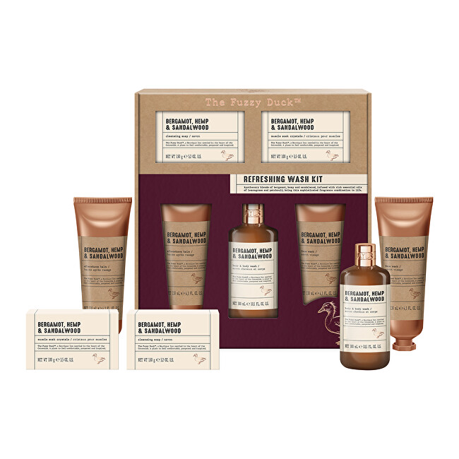 Baylis & Harding Bergamot, Hemp & Sandalwood Body Care Gift Set 5 pcs makiažo valiklis