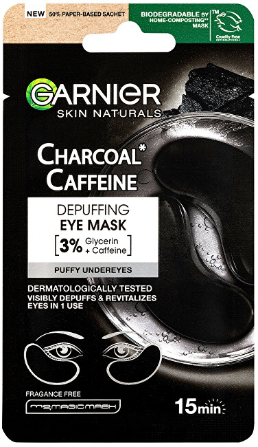 Garnier Skin Naturals Depuffing Eye Mask with Activated Charcoal 5 g Unisex