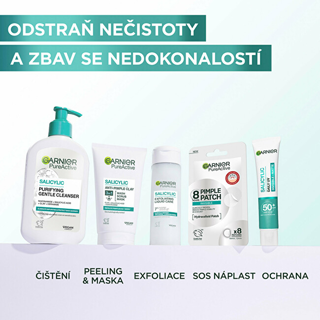Garnier Hydrocolloid invisible patches with BHA for skin imperfections Pure Active (Pimple Patch) 8 pcs vietinės priežiūros priemonė