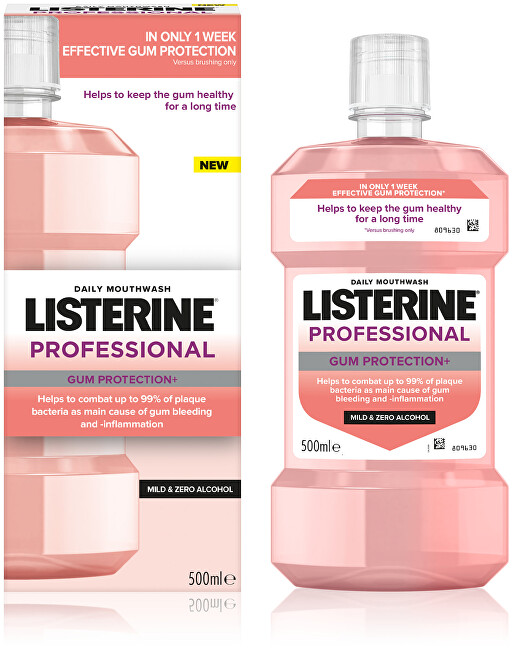Listerine Mouthwash Professional Gum Protection+ 500 ml 500ml Dantų emalį stiprinanti priemonė