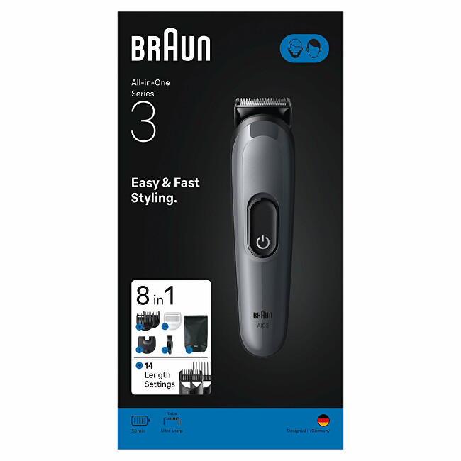 Braun Series 3 AIO3540 8-in-1 Multifunctional Trimmer plaukų segtukas