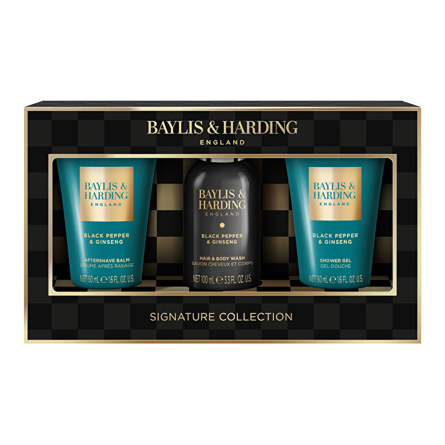 Baylis & Harding Men Shower Mini Set ( Black Pepper & Ginseng ) - D&aacute;rkov&aacute; mini sada p&eacute;če o tělo ( 3 ks ) Vonios ir du&scaron;o priemonė Vyrams