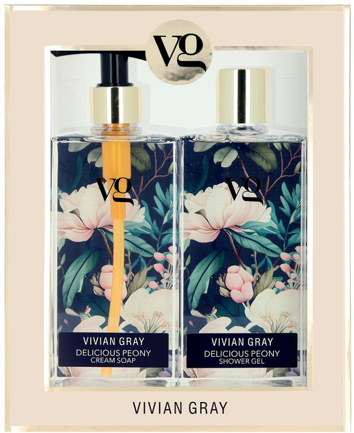 Vivian Gray Delicious Peony Set Cream Set - D&aacute;rkov&aacute; sada Vonios ir du&scaron;o priemonė Moterims
