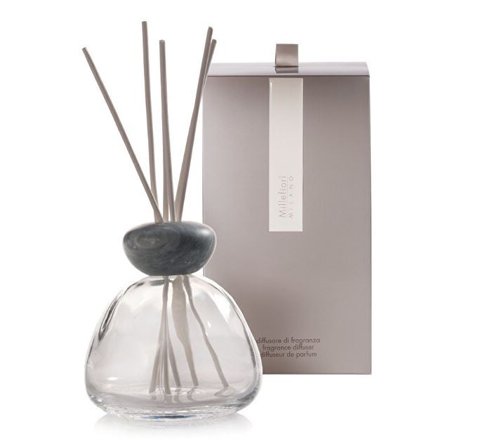 Millefiori Milano MARBLE GLASS DIFFUSER CLEAR WITH GREY CAP Unisex