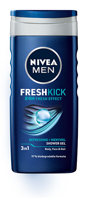 Nivea Fresh Kick 250 ml shower gel for face, body and hair 250ml šampūnas