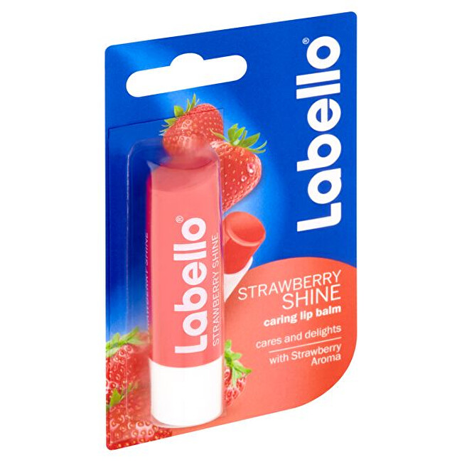 Labello Strawberry Shine Caring Lip Balm 4.8 g lūpų balzamas