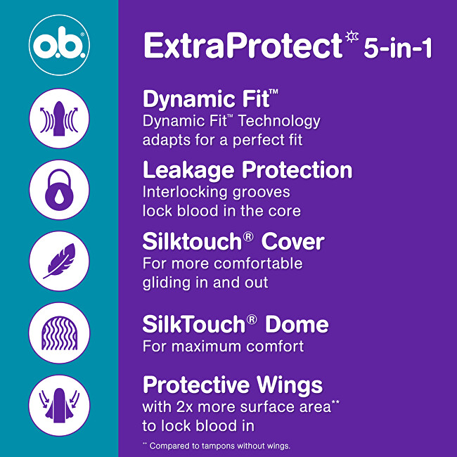 o.b. Extra Protect Normal Tampons 56 ks Intymios higienos priemonė