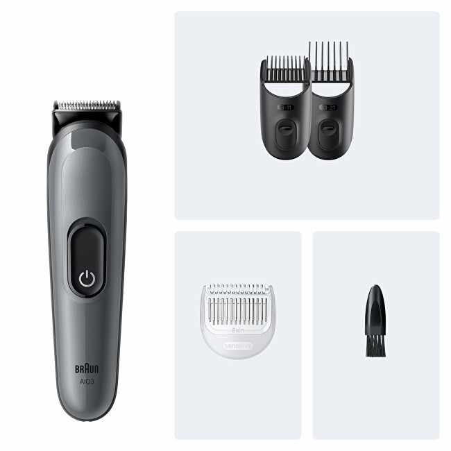 Braun Multifunctional 4in1 trimmer Series 3 AIO3500 Grey skustuvas