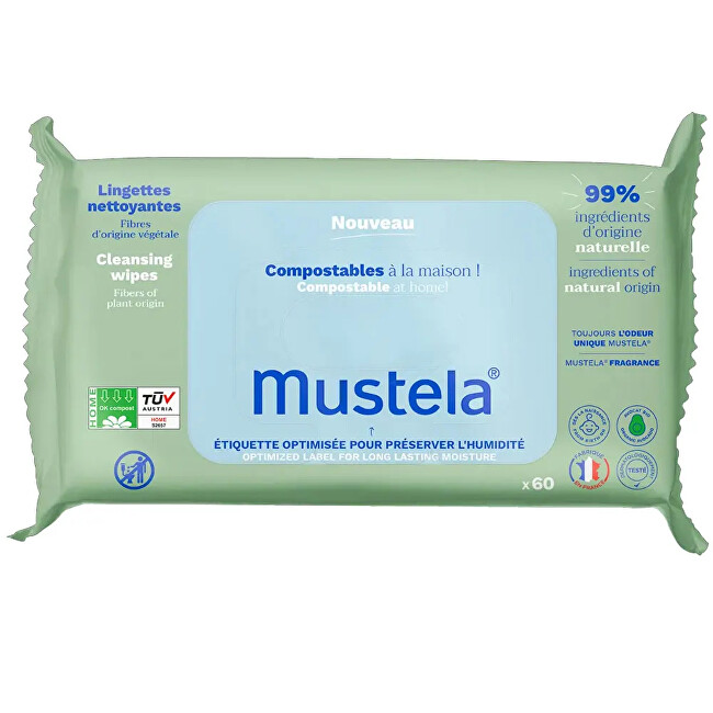 Mustela Baby Wet Wipes (Cleansings Wipes) 60 pcs Vaikams