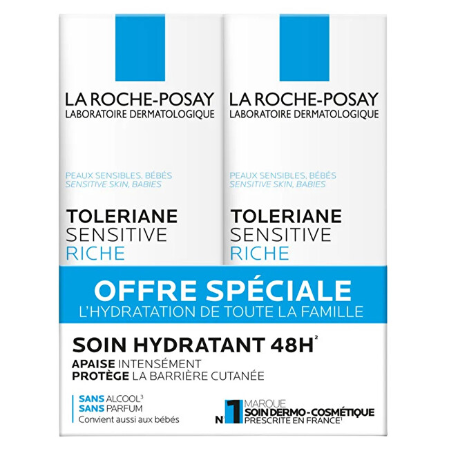 La roche posay Sensitive Riche Moisturizing Care Face Cream Set 2 x Drėkinamasis veido kremas Unisex