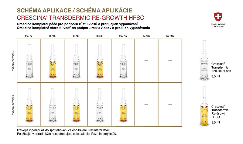 Crescina Hair growth and anti-hair loss care for women grade 1300 (advanced stage) 20 x 3.5 ml 3.5ml atstatomoji plaukų priežiūros priemonė