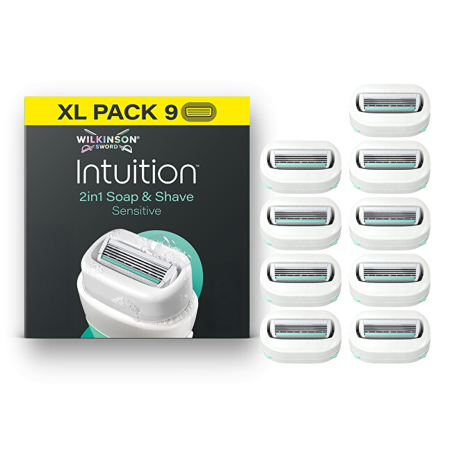 Wilkinson Sword Intuition 2in1 Soap and Shave Sensitive replacement heads 9 pcs skustuvo galvutė