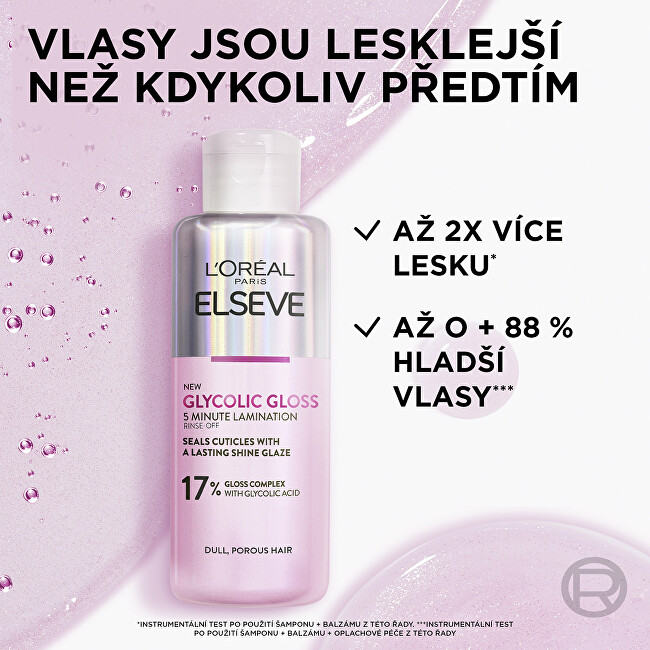 L'Or&eacute;al Paris Hair shine care Elseve Glycolic Gloss 200 ml 200ml atstatomoji plaukų priežiūros priemonė