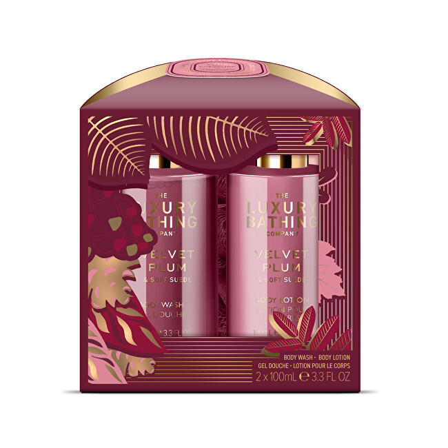 Grace Cole Velvet Plum & Soft Suede Body Care Gift Set 3 pcs Vonios ir du&scaron;o priemonė Moterims