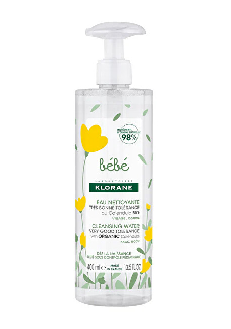 Klorane Cleansing Water with organic calendula 400 ml 400ml Vaikams