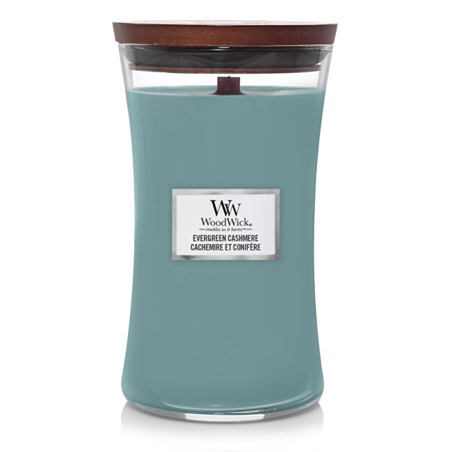 WoodWick WW LARGE HOURGLASS EVERGREEN CASHMERE kvepianti žvakė