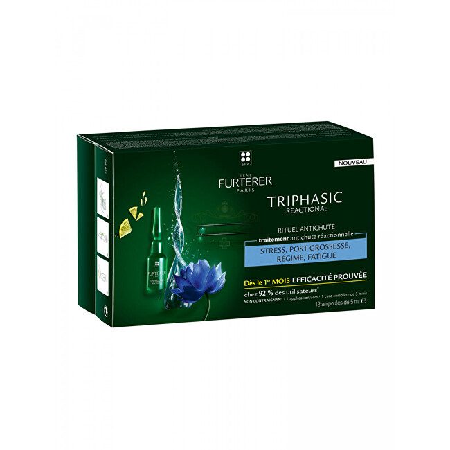 Ren&eacute; Furterer Triphasic Reactional Care (Anti- Hair Loss Ritual) 12 x 5 ml 5ml atstatomoji plaukų priežiūros priemonė