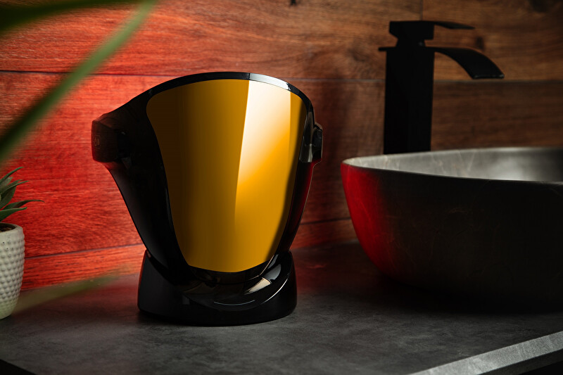 Palsar 7 Professional LED treatment mask for face and neck with charging station (Black, Gold) kosmetinis prietaisas