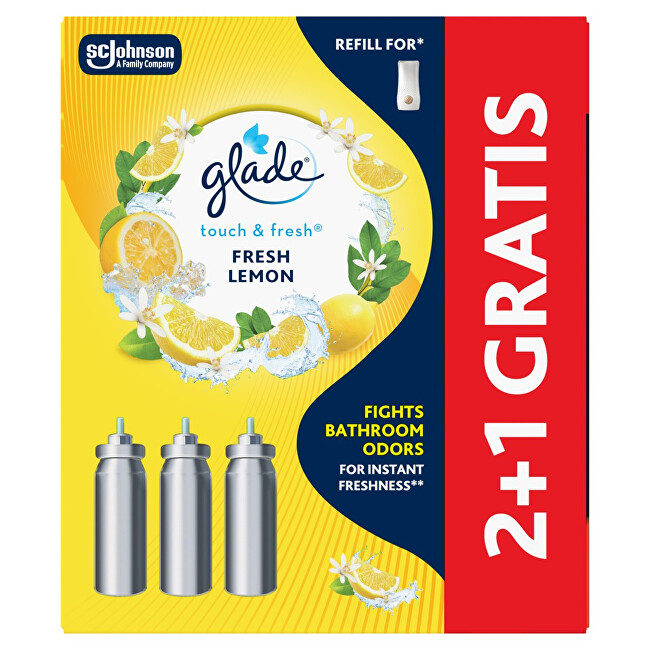 Glade Touch & Fresh Fresh Lemon 2+1 air freshener refill set namų kvapas
