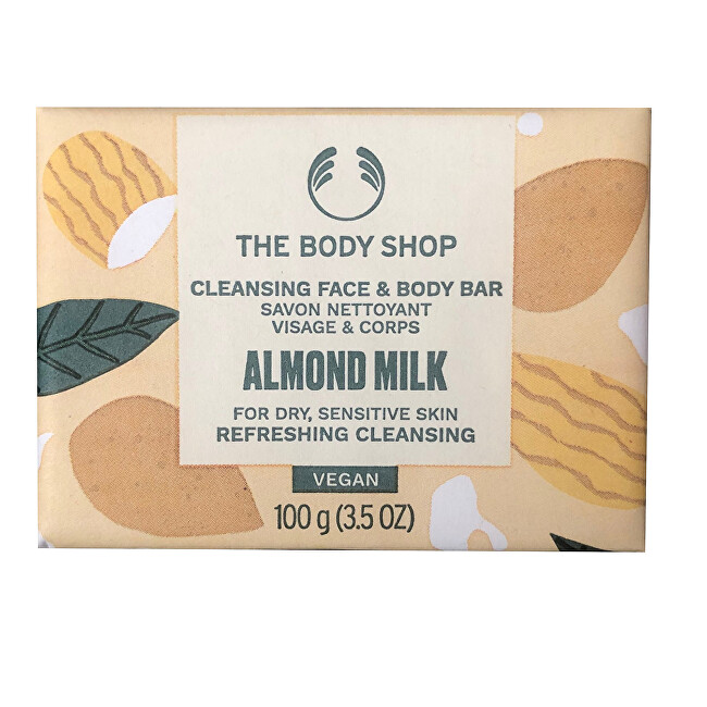The Body Shop Cleansing face and body soap for dry and sensitive skin Almond Milk ( Clean sing Face & Body Bar) 10 Moterims
