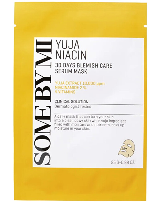 Some By Mi Skin mask for dull skin Yuja Niacin (30 Days Blemish Care Serum Mask) 25 g Moterims