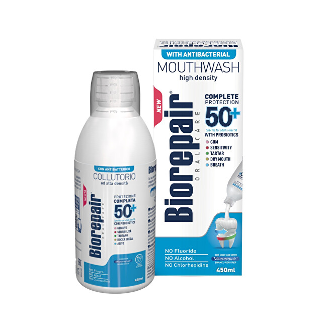 Biorepair Complete Protection 50+ Mouthwash 450 ml 450ml jautrių dantų priežiūros priemonė