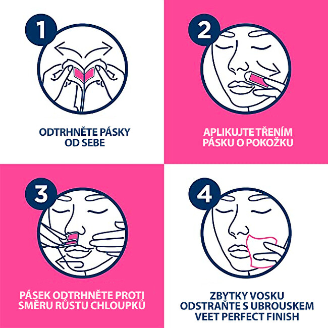 Veet Face wax strips for sensitive skin 40 pcs priemonės depiliacijai