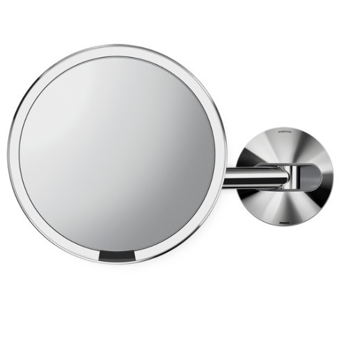 Simplehuman Network wall mirror Sensor with LED lighting, 5x magnification Kart&aacute;čovan&aacute; nerez ocel veidrodis