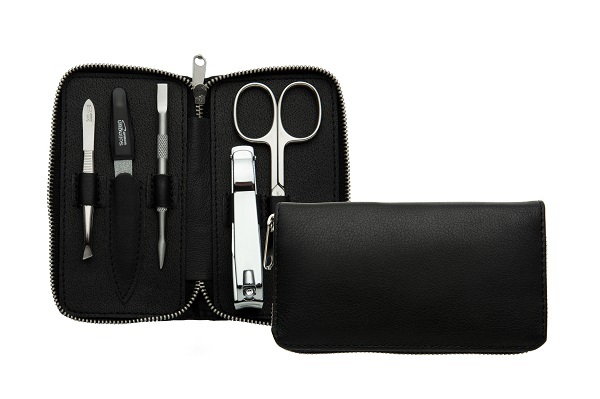 DuKaS Black Manicure Set for Men Zipper 6 Piece Premium Line Vyrams