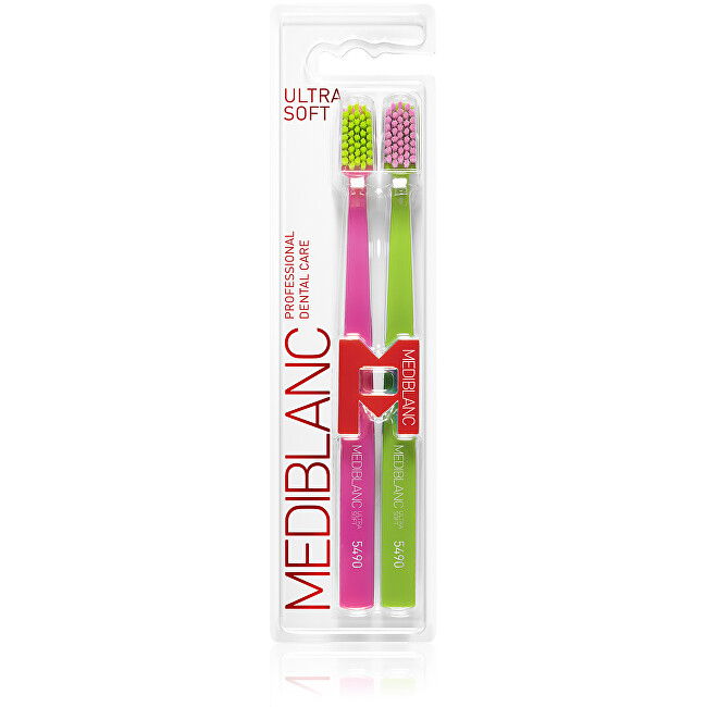 MEDIBLANC Ultra Soft Toothbrush Pink/Green 2 pcs Unisex