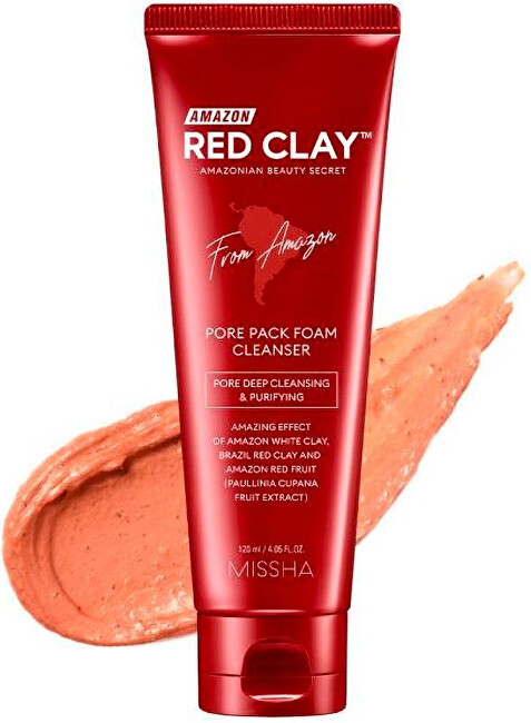 Missha Amazon Red Clay™ Pore Pack Foam Cleanser 120ml 120ml Moterims