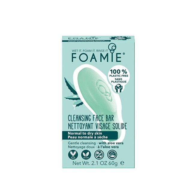 Foamie Pleťová péče for normal to dry skin Aloe You Vera Much ( Clean sing Face Bar) 60 g Moterims