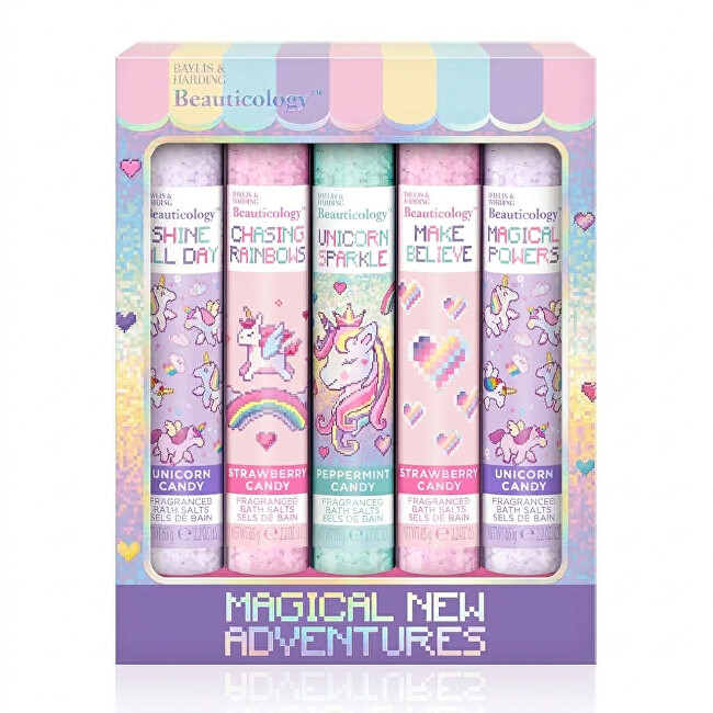 Baylis & Harding Unicorn Bath Salts Gift Set - D&aacute;rkov&aacute; sada sol&iacute; do koupele ( 5 ks ) Vonios ir du&scaron;o priemonė