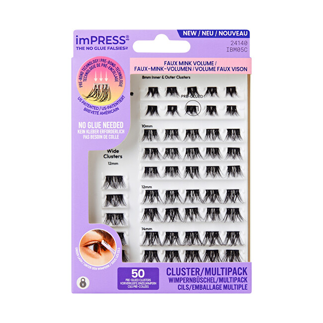 Kiss imPRESS Pre-glued Cluster Multi 05 Cluster Lashes blakstienų tu&scaron;as