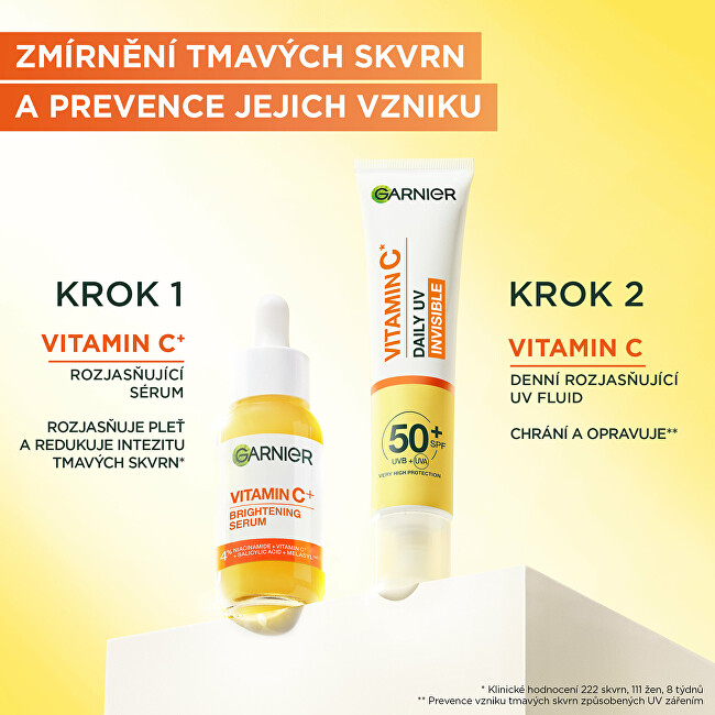 Garnier Brightening Protective Facial Fluid SPF 50+ Vitamin C (Daily UV Invisible) 40 ml 40ml veido apsauga