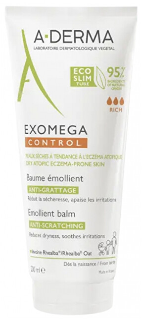 A-Derma Emolienční balzám pro suchou pokožku se sklonem k atopickému ekzému Exomega Control (Emollient Balsa 200ml Vaikams