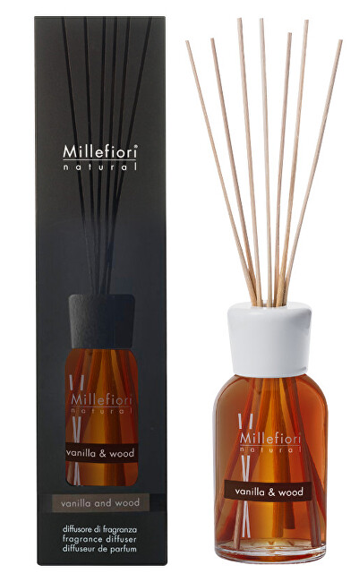 Millefiori Milano Aroma diffuser Natu ral Vanilla and wood 250 ml 250ml Kvapas namams su lazdelėmis