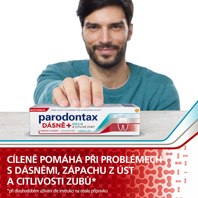 Parodontax Gum and Sensitive Toothpaste 75 ml 75ml burnos priežiūros priemonė periodontito profilaktikai ir gydymui