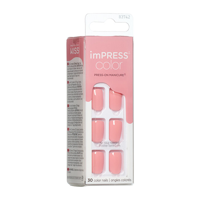 Kiss Self-adhesive nails imPRESS Color Pretty Pink 30 pcs priemonė nagams